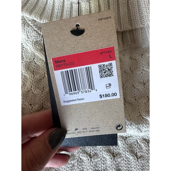 Nike Life Men's Cable Knit Turtleneck Sweater Large FB7770-072 - Picture 7 of 9